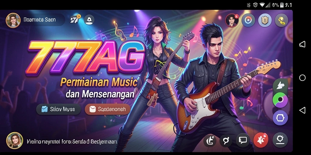 Tampilan menarik dari gameplay <strong>777AG</strong> saat memainkan lagu-lagu favorit.
