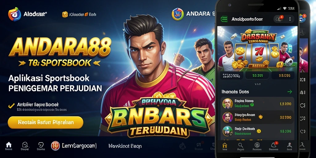 Tangkapan layar utama ANDARA88 menunjukkan antarmuka Sportsbook yang dinamis.