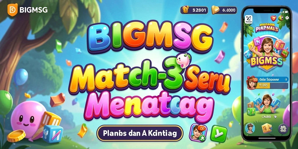 Tampilan gameplay BIGMSG yang penuh warna dan seru.