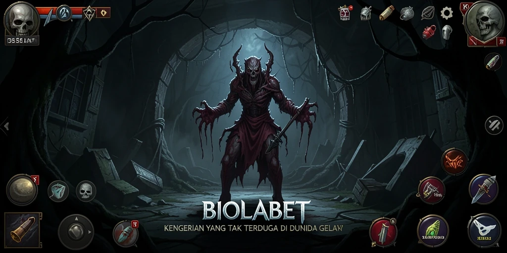 Tangkapan layar utama BIOLABET menampilkan suasana gelap dan menegangkan dari gameplay Horror.