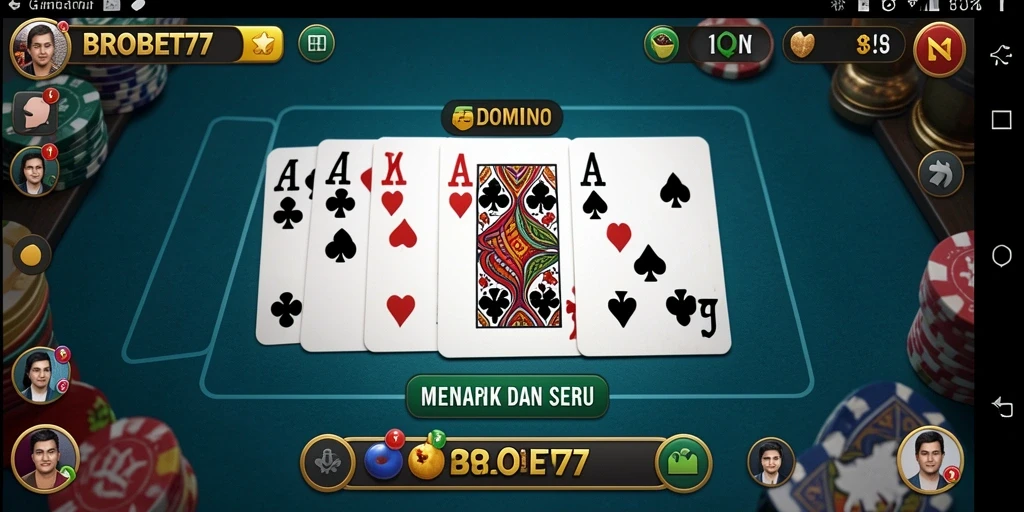 Tampilan gameplay Domino yang menegangkan dan menyenangkan.
