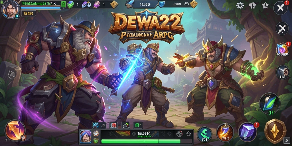Screenshot gameplay DEWA22 yang menampilkan aksi pertarungan yang seru.