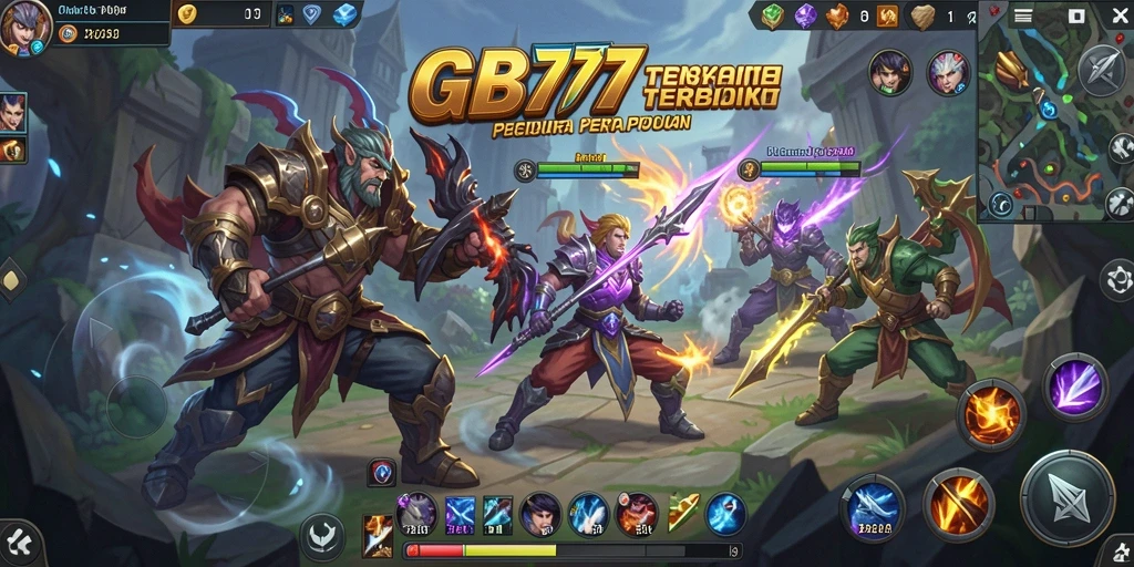 Screenshot gameplay GB777 menampilkan pertarungan tim yang seru dan strategi mendalam.