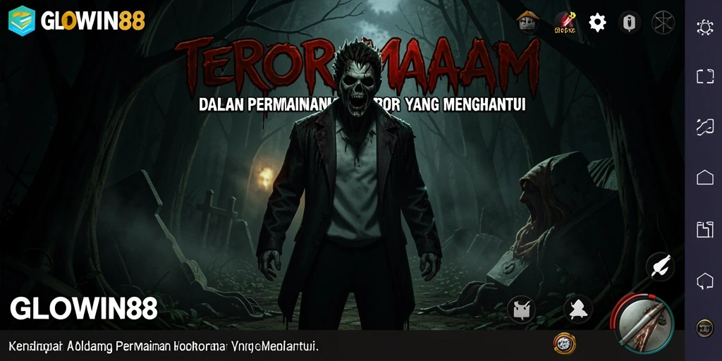 Cuplikan gameplay GLOWIN88 yang menampilkan kengerian dan ketegangan.