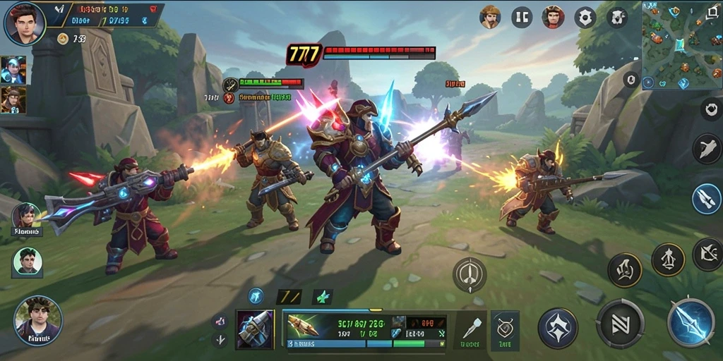 Screenshot gameplay L777 dengan tempur strategi yang epik.