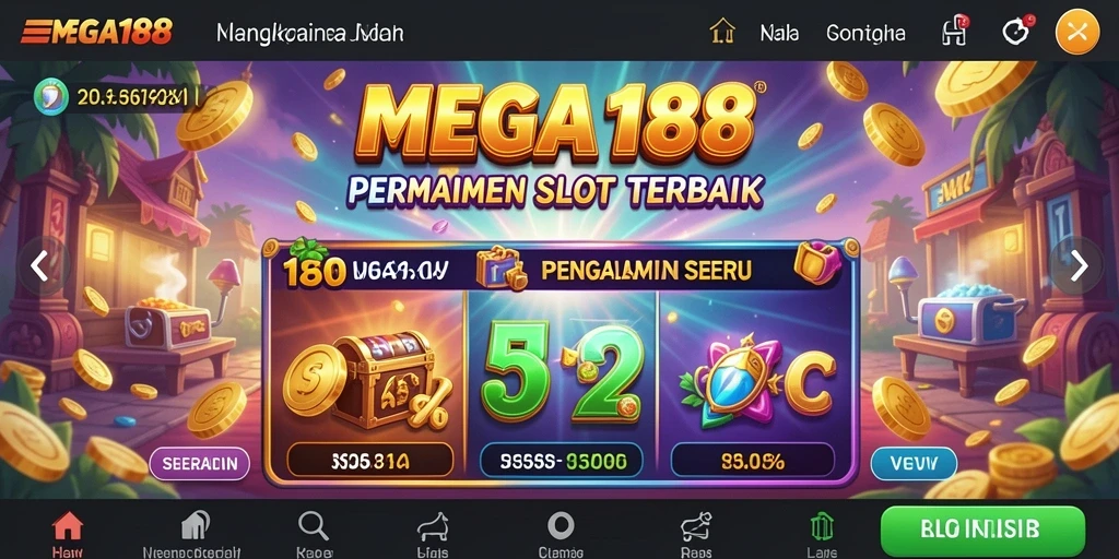 Tampilan gameplay slot MEGA188 yang menarik dan dinamis.
