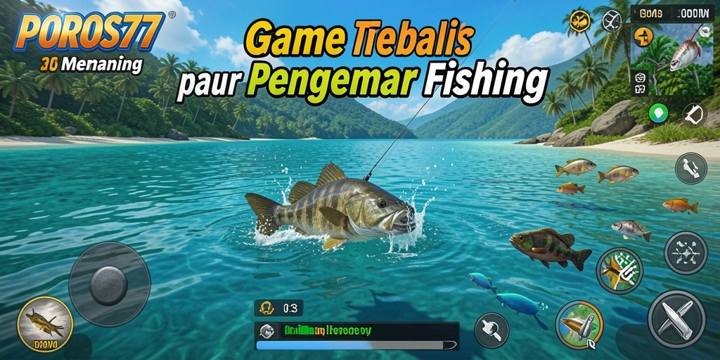 Screenshot gameplay POROS77 menampilkan aksi memancing yang menarik.