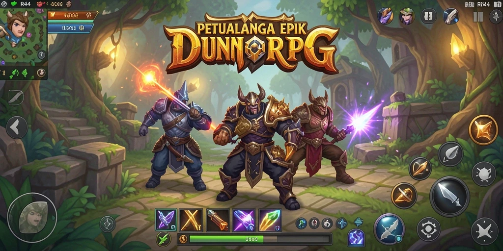 Screenshot gameplay RR44 menampilkan petualangan seru dalam dunia RPG.