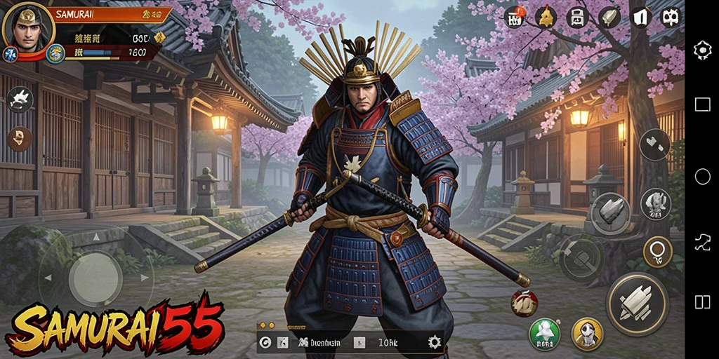 Tangkapan layar gameplay SAMURAI555 yang memukau dan realistis.
