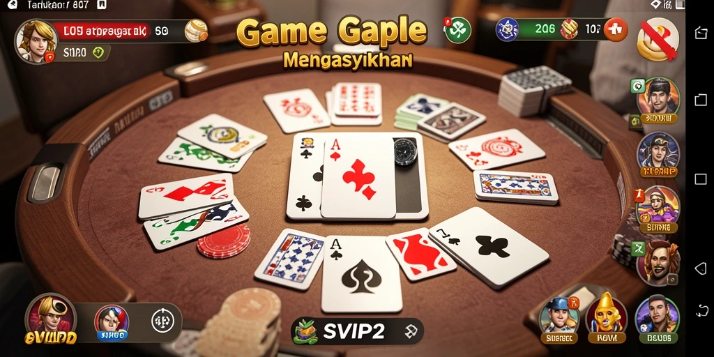 Tampilan menarik dari gameplay Gaple di SVIP2.