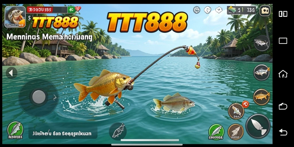 Tampilan gameplay TTT888 yang menggambarkan pengalaman memancing mendebarkan.